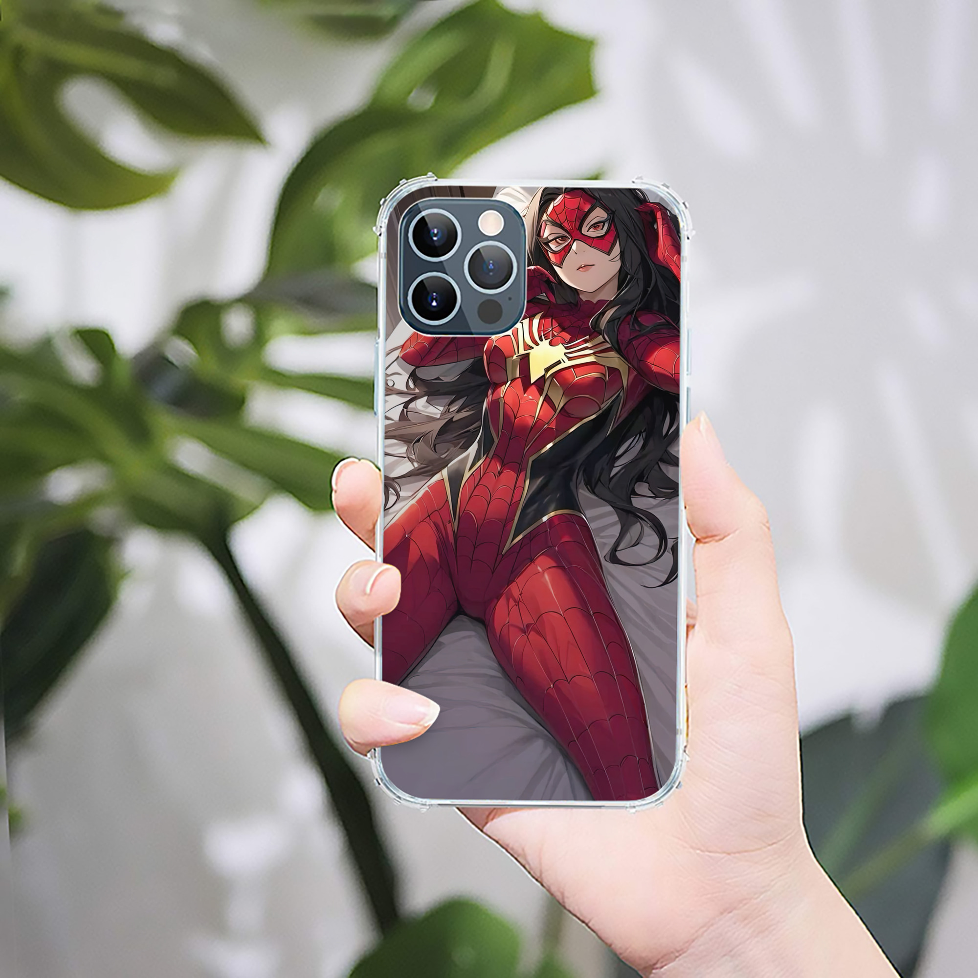 （画像用） Spider Man スパイダーマン 【iPhone 12シリーズ対応】透明スマホケース（クリアソフトケース）